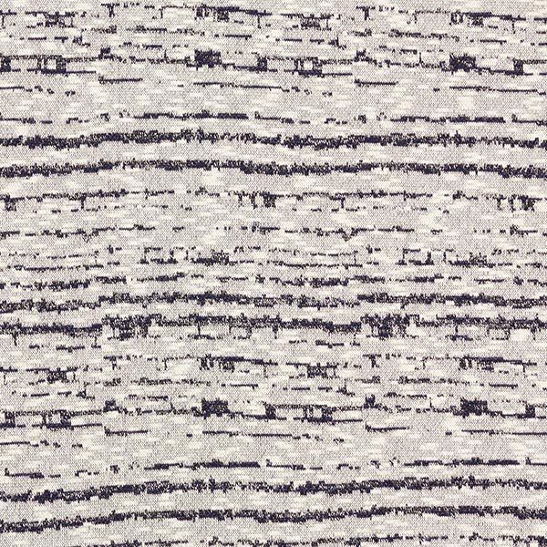 Strickjacquard Glitzer Querlinien – wollweiss/nachtblau | Reststück 100cm