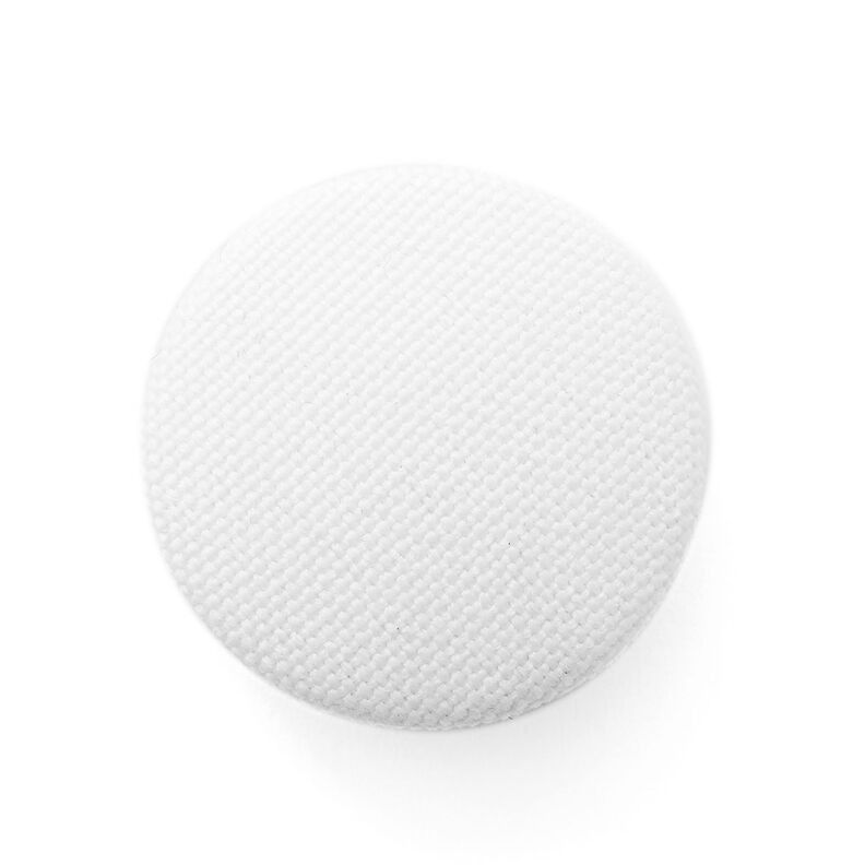 Bezogener Knopf, Classic Poly – weiss,  image number 1