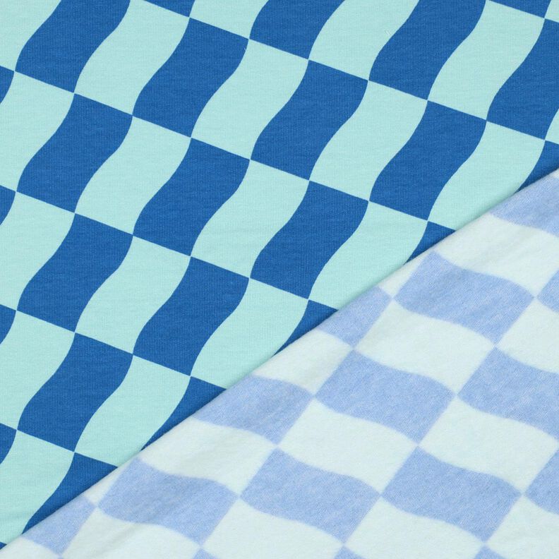 Softsweat welliges Karo | Poppy Fabrics – königsblau/eisblau,  image number 4
