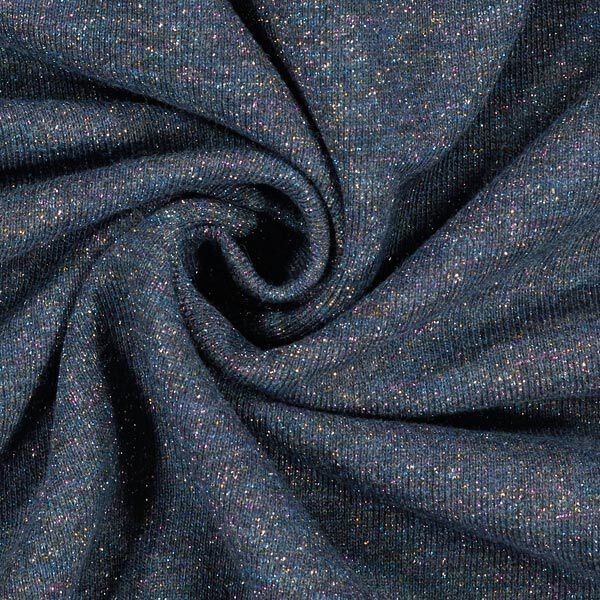 Sweatshirt Glitzer – marineblau | Reststück 50cm
