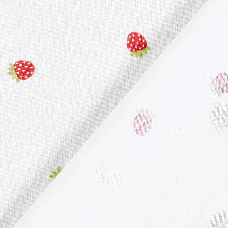 Baumwollpopeline süsse Erdbeeren – weiss,  image number 4