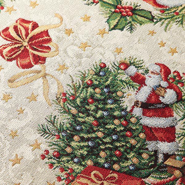 Dekostoff Gobelin Weihnachtskränze – natur | Reststück 50cm