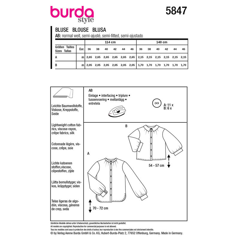 Bluse | Burda 5847 | 36-46,  image number 9