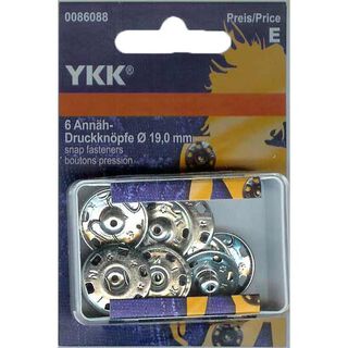 Annähdruckknopf metall 2 – silber | YKK, 