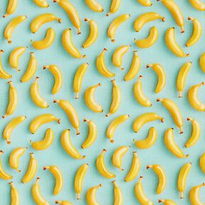 Baumwollstoff Popeline Bananen – eukalyptus/sonnengelb, 