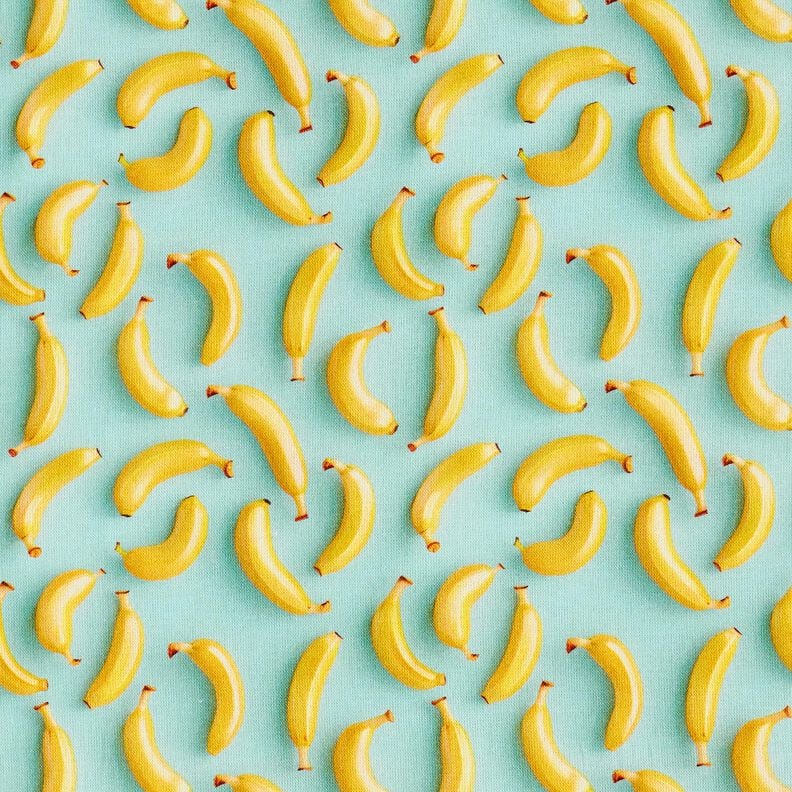 Baumwollstoff Popeline Bananen – eukalyptus/sonnengelb, image number 1