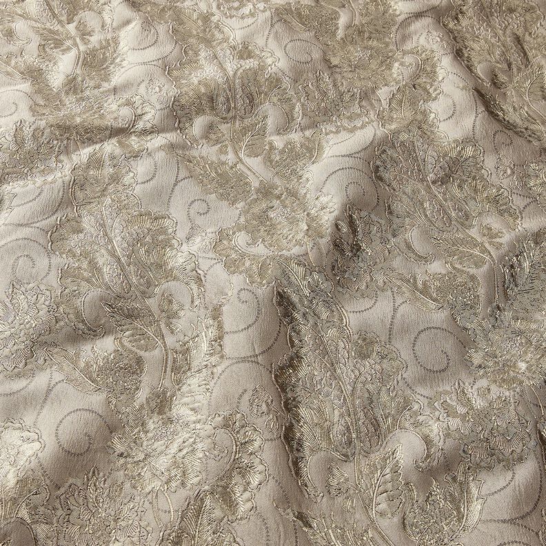 Bekleidungsjacquard Brokat Blumen – taupe, image number 2