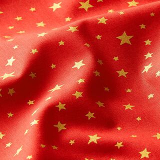 Dekostoff Cretonne weihnachtlicher Sternenhimmel – rot, 