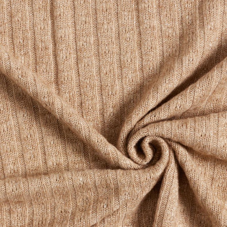 Strickstoff Ajour edle Glitzerstreifen – hellbraun,  image number 3