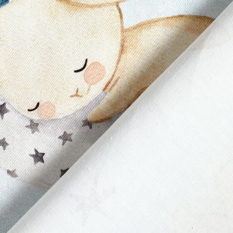 Dekostoff Baumwollköper Häschen im Traumland Digitaldruck – babyblau/jeansblau, image number 4