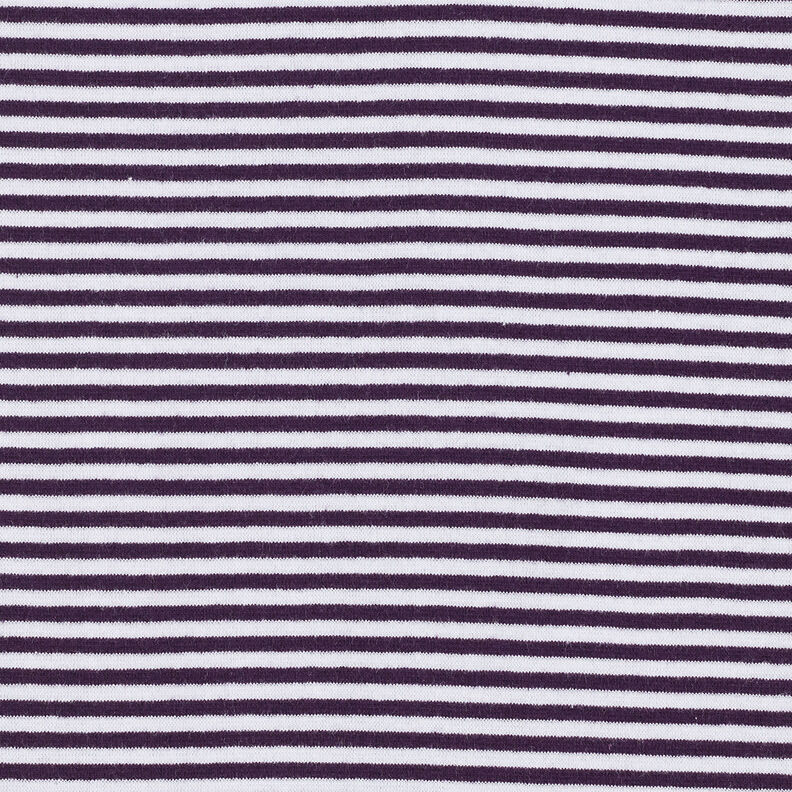 Bündchen Schlauchware Streifen – pflaume/weiss,  image number 1