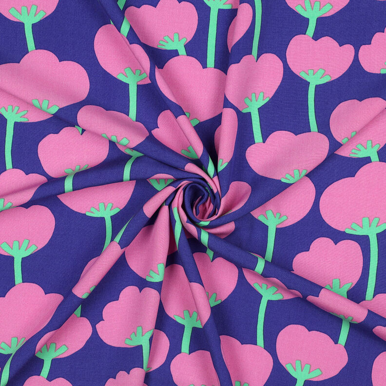 LENZING™ ECOVERO™ Viskosestoff Poppies | Nerida Hansen – marineblau/pink,  image number 3