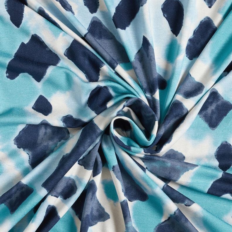 Viskosejersey Ikat-Muster – himmelblau/nachtblau, image number 3