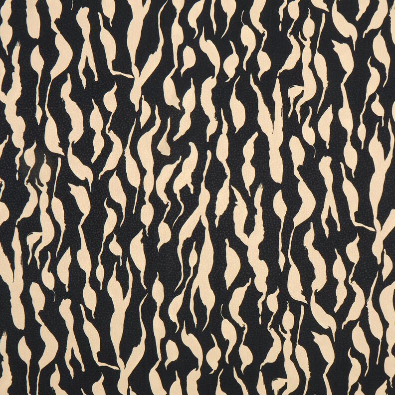 Viskosestoff abstraktes Zebramuster – schwarz/hellbeige,  image number 1