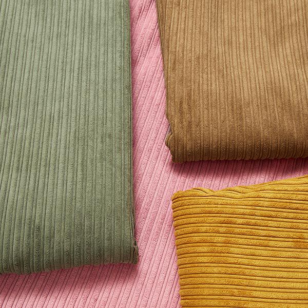 Breitcord mit flauschiger Fellabseite Uni – beige | Reststück 50cm