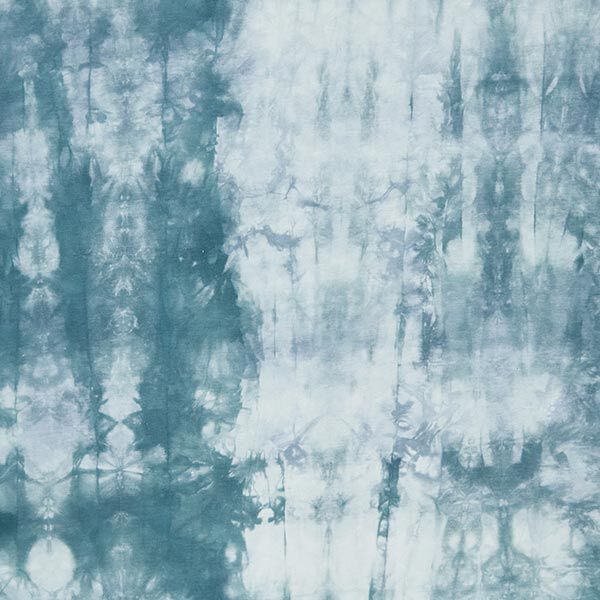 French Terry Sommersweat Batik – hellpetrol | Reststück 50cm