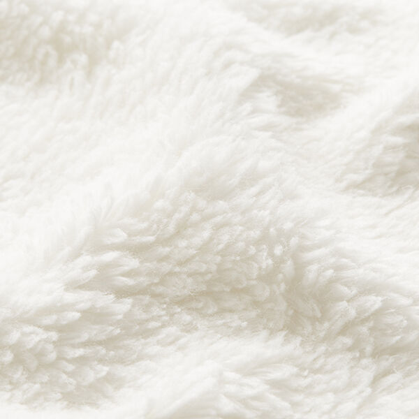 Baumwoll-Sherpa Uni – wollweiss | Reststück 100cm