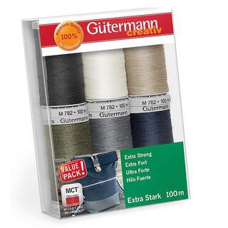 Nähfaden-Set Extra Stark [ 100m | 6 Stück ] | Gütermann creativ, 