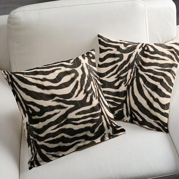 Tierfellimitat Zebra – creme/schwarz | Reststück 50cm