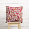 Dekostoff Halbpanama bunte Katzen – natur/purpur,  thumbnail number 9