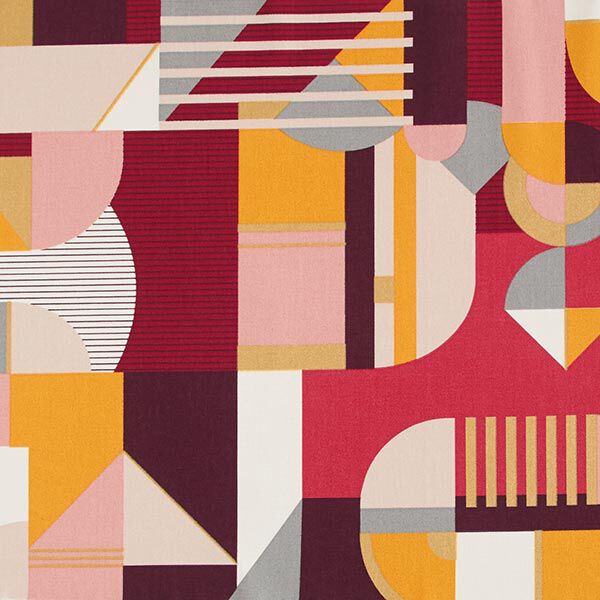 Dekostoff Canvas großes Retromuster – rosa | Reststück 50cm