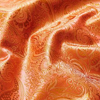 Bekleidungsjacquard Metallic Paisley – lachs/gold, 