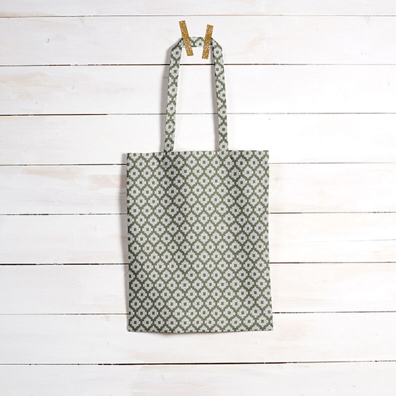 Outdoorstoff Jacquard Rauten – oliv,  image number 7