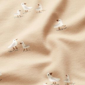 Baumwolljersey süsse Möwen – cashew, 