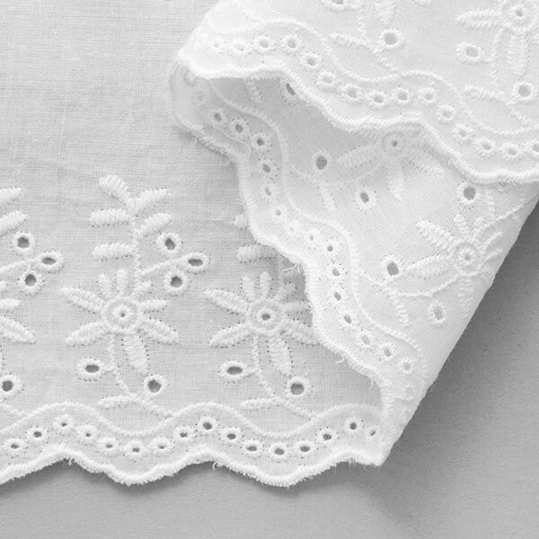 Feston Spitzenband Blumen [ 9 cm ] – weiss,  image number 2