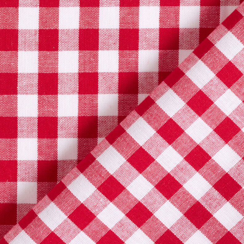 Baumwollstoff Vichykaro 1 cm – rot/weiss,  image number 4