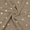 Teddyplüsch bestickte Blümchen | Poppy Fabrics – dunkeltaupe,  thumbnail number 3