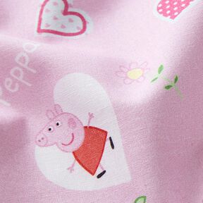Baumwollpopeline Peppa Herzen Lizenzstoff | ABC Ltd – pastellviolett, 