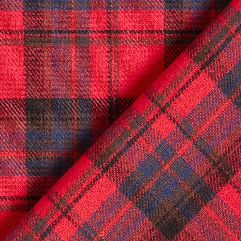 Baumwollflanell Karo – chili/indigo, image number 4