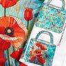 Taschen Panel Canvas farbenfrohe Mohnblumen – schwarzblau/feuerrot,  thumbnail number 2