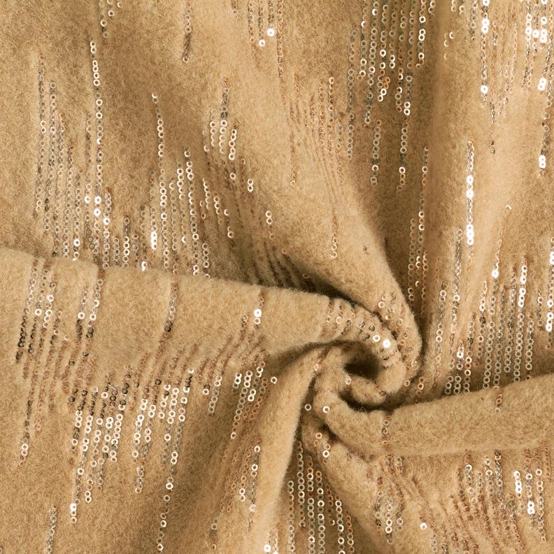 Mantelstrick Paillettenstreifen – beige,  image number 4