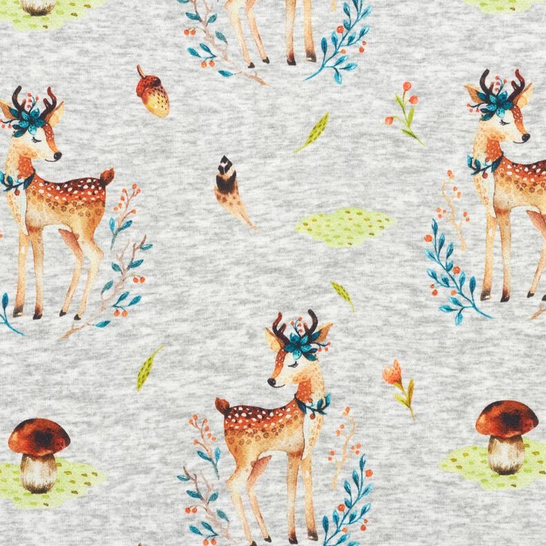 Alpenfleece romantisches Reh – silbergrau/natur, image number 1