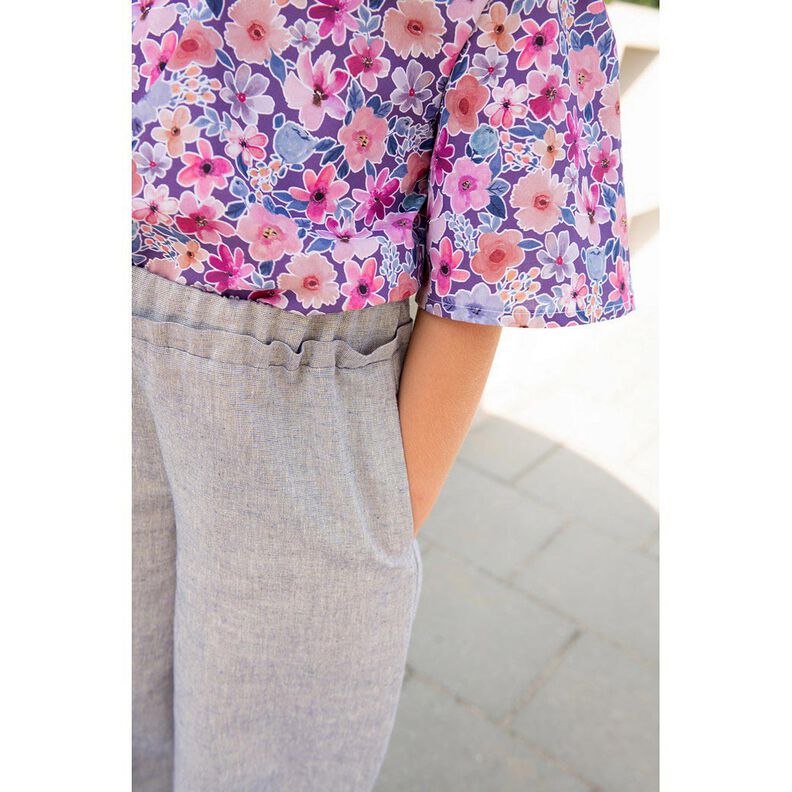 Chambray Lurex Melange | Poppy Fabrics – blau/elfenbein,  image number 5