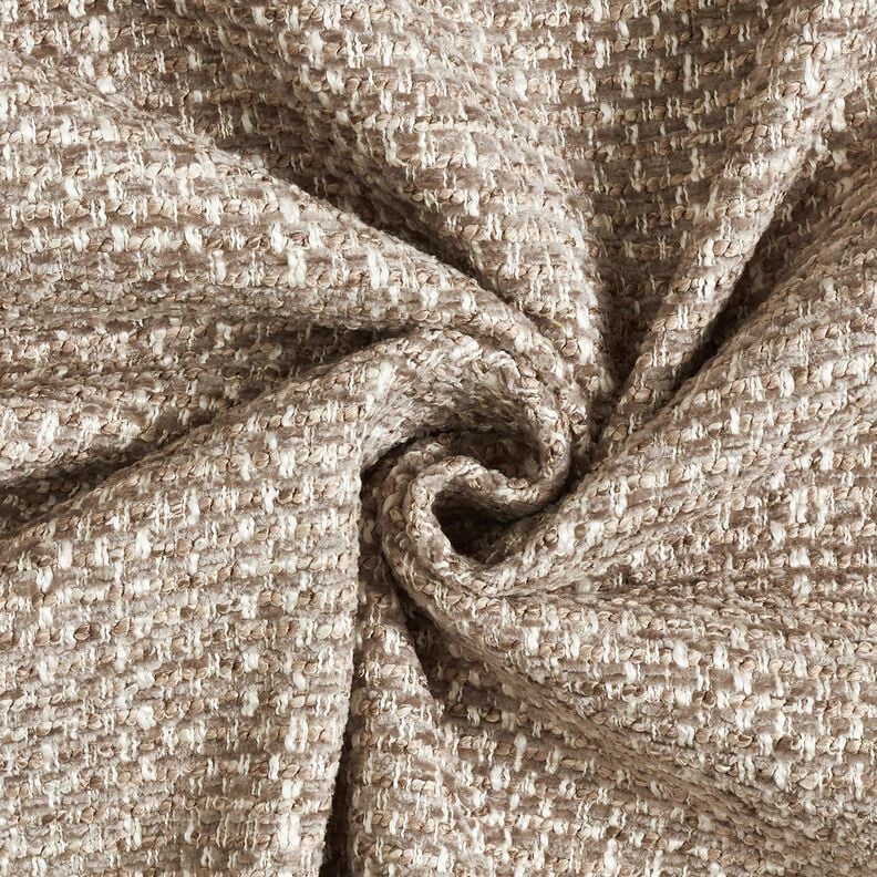 Polsterstoff bunte Boucléoptik – dunkeltaupe/hellbeige, image number 1
