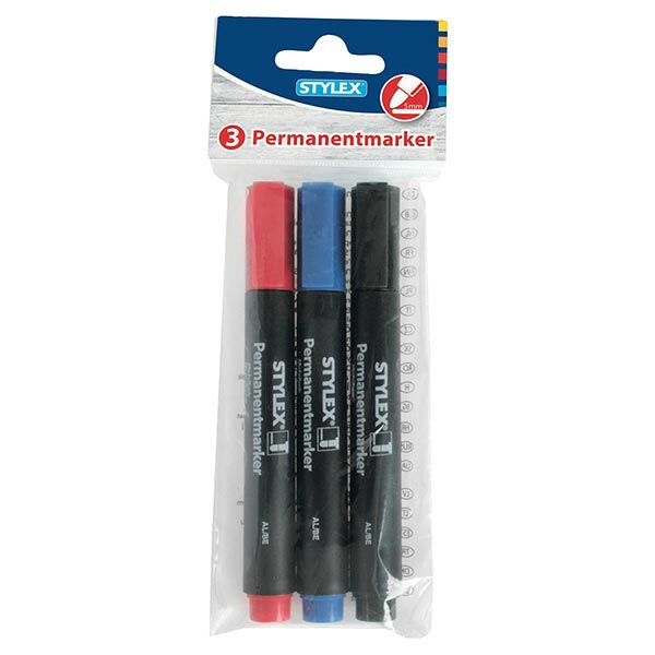 Permanentmarker-Set [3 Stk.] - schwarz/rot/blau,  image number 2