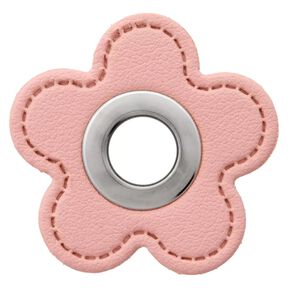 Lederimitat Ösenpatch Blume | Prym – rosa, 