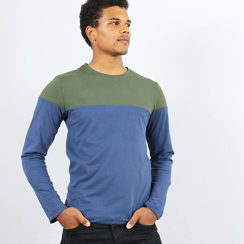 HERR LEVI Langarmshirt mit Colourblocking | Studio Schnittreif | S-XXL,  image number 4