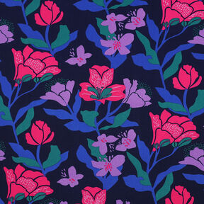 LENZING™ ECOVERO™ Viskosestoff Amira Floral | Nerida Hansen – nachtblau/intensiv pink, 