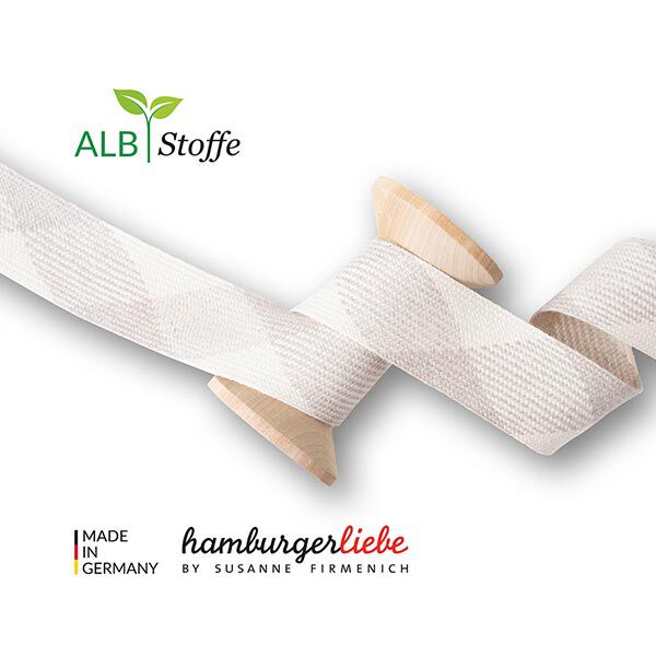 Bio Flechtkordel Twist Me Flat [ 35 mm ] | Albstoffe – wollweiss,  image number 1