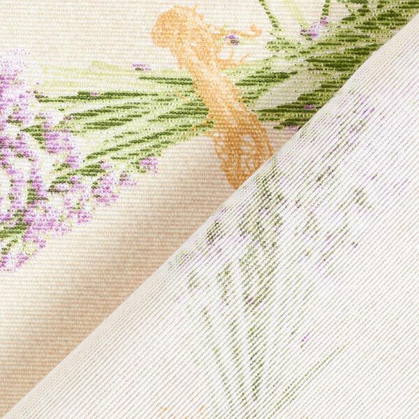 Dekostoff Canvas Lavendel – natur/lavendel | Reststück 100cm