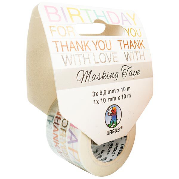 Washi Tape Schöne Worte [ 10 mm x 10 m, 4Stück ] – Farbmix,  image number 2