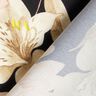 Kreppsatin Magnolien mit Palmblättern – schwarz/beige,  thumbnail number 4