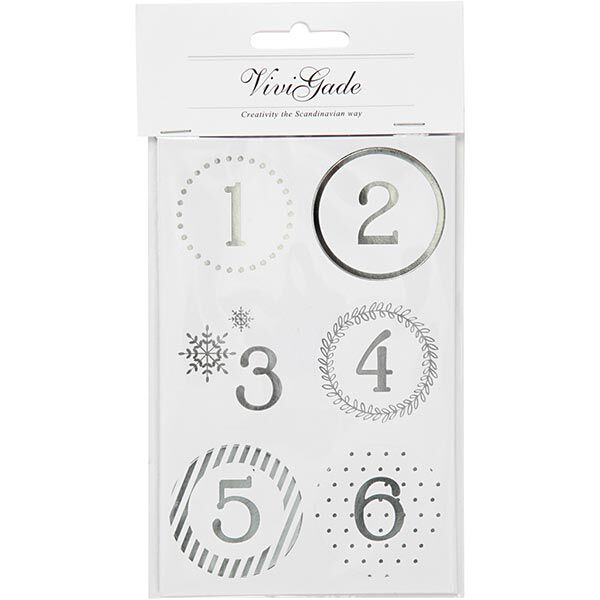 Adventskalender-Sticker – silber/ weiss, image number 1