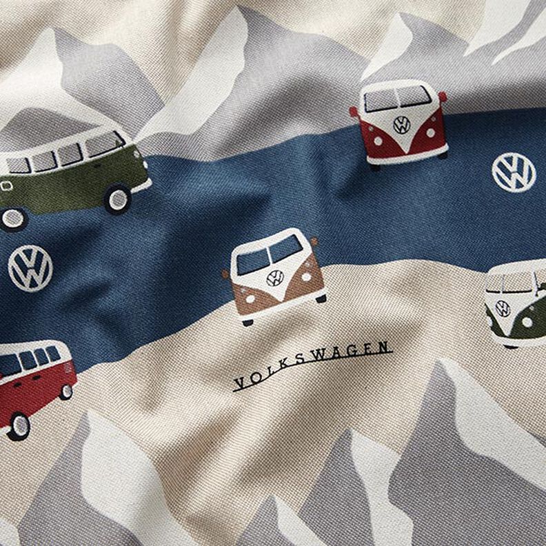 Dekostoff Halbpanama VW-Abenteuer – jeansblau/natur,  image number 2