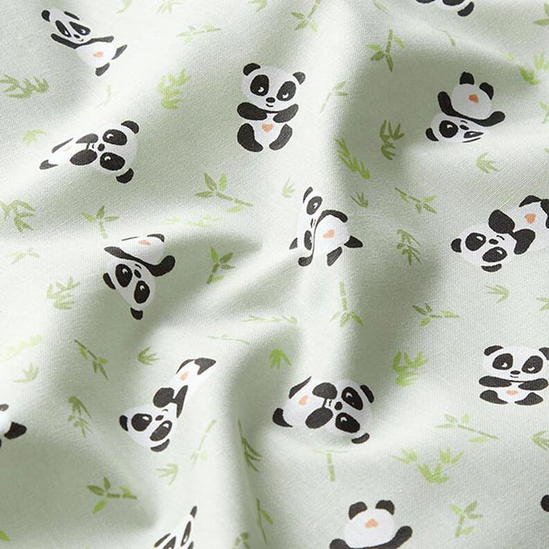 Baumwollstoff Cretonne Knuddel Panda – grün,  image number 2