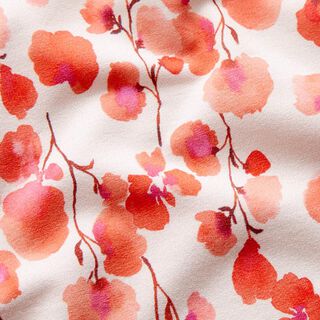 Sweatshirt angeraut Aquarell-Blumenranken Digitaldruck – mandel, 